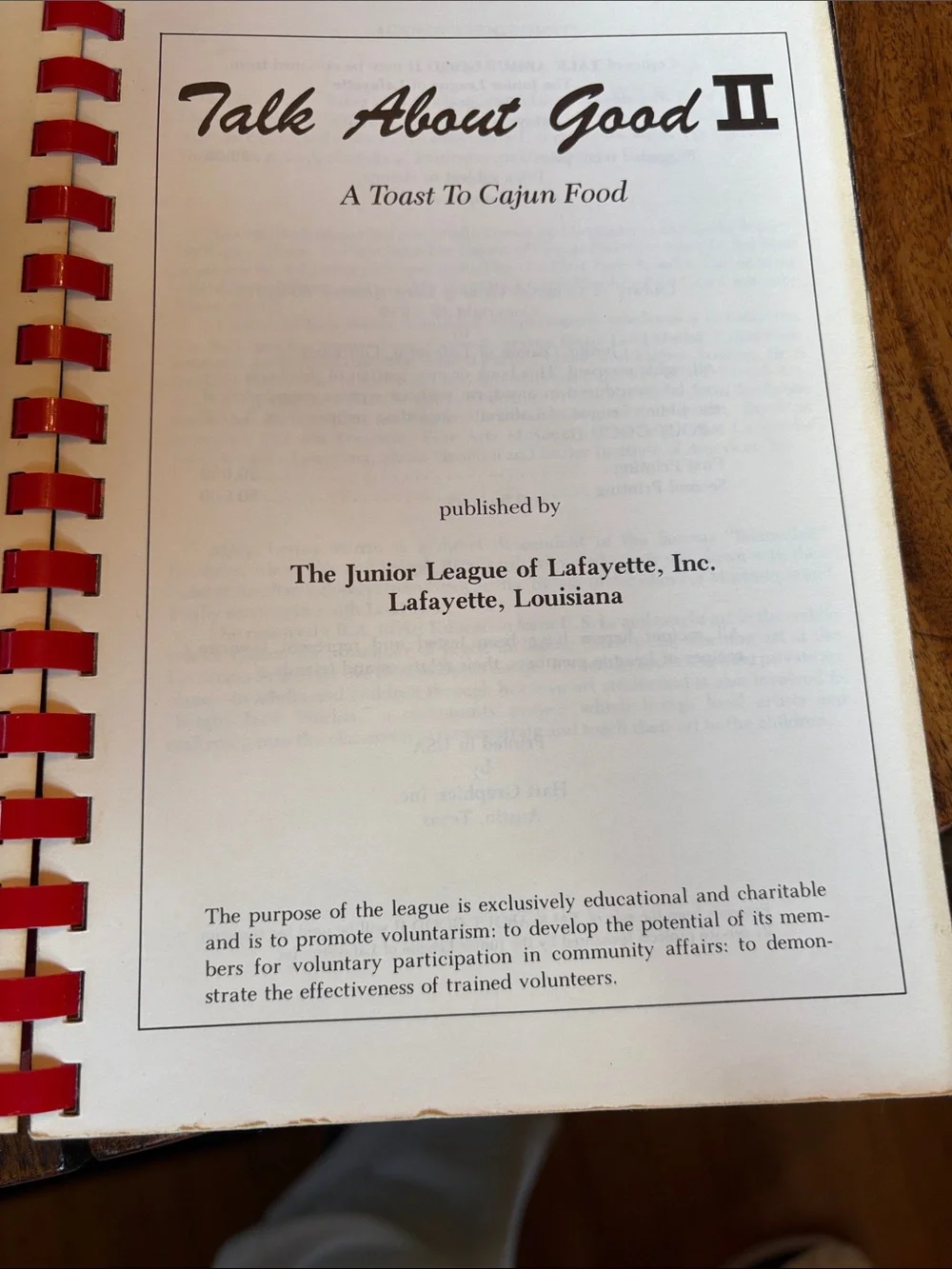 Talk About Good II Cookbook - Junior League of Lafayette, Louisiana